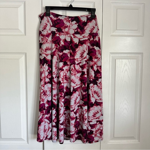 East 5th Skirt Womens L Pink Floral Midi Stretch Cottagecore Whimsy Flowy Boho - Picture 2 of 9